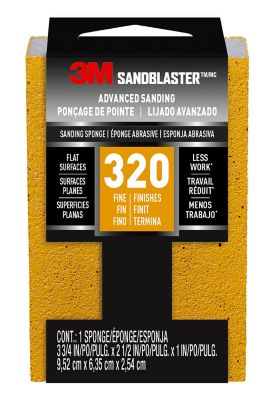 3M 3-3/4 in. x 2-2/3 in. 320 Grit SandBlaster Between Coats Sandpaper Sponge, Gold