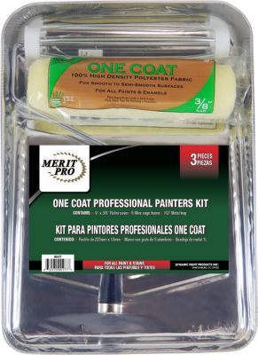 Merit Pro 9 in. x 3/8 in. One Coat Professional Painter's Roller Kit with Metal Tray