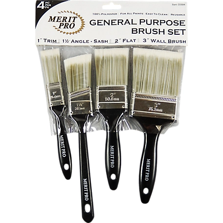 Merit Pro General Purpose Polyester Brush Set, 4-Pack