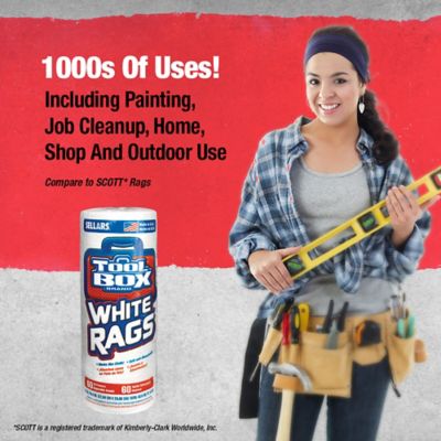 Image showing  White Rags Rolls, 55 ct.