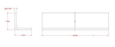 Image showing  SteelWorks 1-1/4 in. x 1-1/4 in. x 4 ft. #11 Angle, Zinc-Plated
