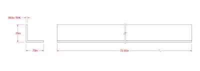 Image showing  SteelWorks 1/16 in. x 3/4 in. x 6 ft. Weldable Aluminum Angle