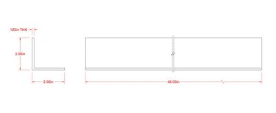 Image showing  SteelWorks 1/8 in. x 2 in. x 4 ft. Weldable Aluminum Angle