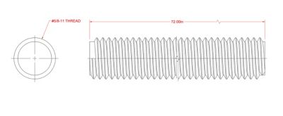 Image showing  SteelWorks 5/8 in.-11 x 6 ft. Coarse Threaded Rod, Zinc-Plated