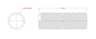 Image showing  SteelWorks 1 in.-8 x 3 ft. Coarse Threaded Rod, Zinc-Plated
