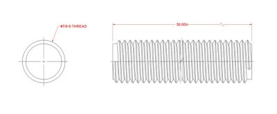 Image showing  SteelWorks 7/8 in.-11 x 3 ft. Coarse Threaded Rod, Zinc-Plated