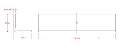 Image showing  SteelWorks 1-1/4 in. x 1-1/4 in. x 6 ft. #11 Angle, Zinc-Plated
