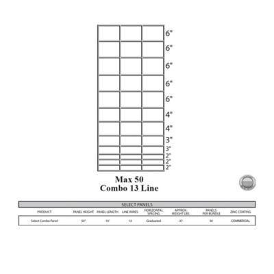 OKBRAND 16 ft. x 50 in. 13-Line Galvanized Combination Panels