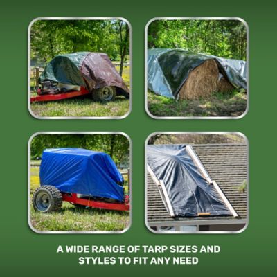 Image showing  6 ft. x 8 ft. Medium-Duty Poly Tarp, Brown/Green