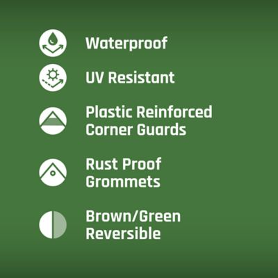 Image showing  12 ft. x 20 ft. Medium-Duty Poly Tarp, Brown/Green