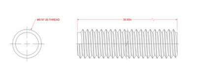 Image showing  SteelWorks 5/16 in.-18 x 3 ft. Coarse Threaded Rod, Zinc-Plated