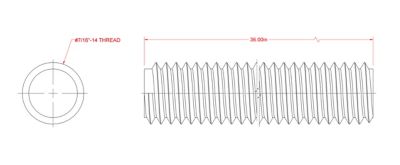 Image showing  SteelWorks 7/16 in.-14 x 3 ft. Coarse Threaded Rod, Zinc-Plated