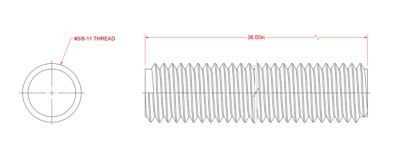 Image showing  SteelWorks 5/8 in.-11 x 3 ft. Coarse Threaded Rod, Zinc-Plated