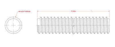 Image showing  SteelWorks 1/4 in.-20 x 6 ft. Coarse Threaded Rod, Zinc-Plated
