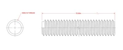 Image showing  SteelWorks 3/8 in.-16 x 6 ft. Coarse Threaded Rod, Zinc-Plated