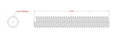 Image showing  SteelWorks 8-32 x 1 ft. Coarse Threaded Rod, Zinc-Plated