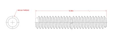 Image showing  SteelWorks 10-24 x 1 ft. Coarse Threaded Rod, Zinc-Plated