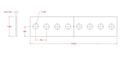 Image showing  SteelWorks 1-3/8 in. x 6 ft. Slotted Flat, Zinc-Plated