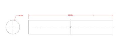 Image showing  SteelWorks 1/2 in. x 3 ft. Un-Threaded Solid Steel Rod, Zinc-Plated