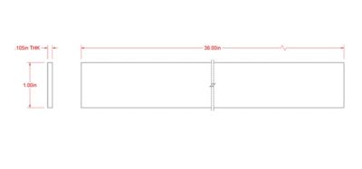 Image showing  SteelWorks 7/64 in. x 1 in. x 3 ft. Steel Flat, Zinc-Plated