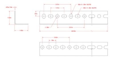 Image showing  SteelWorks 1-1/2 in. x 1-1/2 in. x 4 ft. Slotted Angle, Zinc-Plated