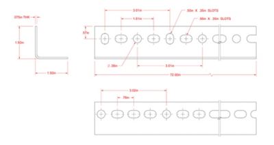 Image showing  SteelWorks 1-1/2 in. x 1-1/2 in. x 6 ft. Slotted Angle, Zinc-Plated