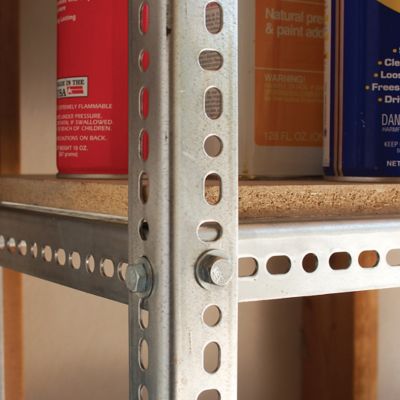 Image showing  SteelWorks 1-1/2 in. x 1-1/2 in. x 6 ft. Slotted Angle, Zinc-Plated