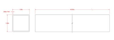 Image showing  SteelWorks 1 in. x 4 ft. Weldable Hot-Rolled Steel Square Tube