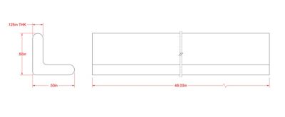 Image showing  SteelWorks 1/8 in. x 1/2 in. x 4 ft. Weldable Hot-Rolled Steel Angle