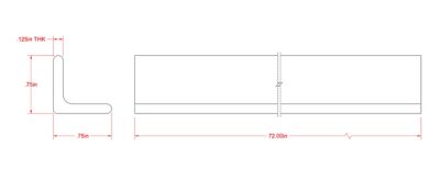 Image showing  SteelWorks 1/8 in. x 3/4 in. x 6 ft. Weldable Hot-Rolled Steel Angle