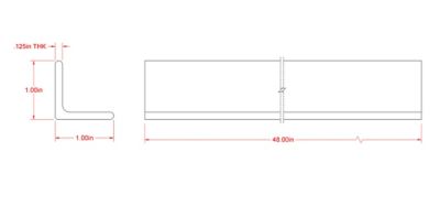 Image showing  SteelWorks 1/8 in. x 1 in. x 4 ft. Weldable Hot-Rolled Steel Angle
