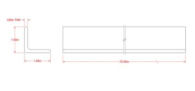 Image showing  SteelWorks 1/8 in. x 1 in. x 6 ft. Weldable Hot-Rolled Steel Angle