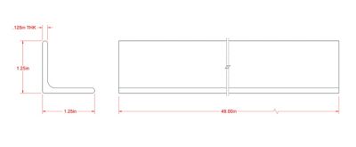 Image showing  SteelWorks 1/8 in. x 1-1/4 in. x 4 ft. Weldable Hot-Rolled Steel Angle
