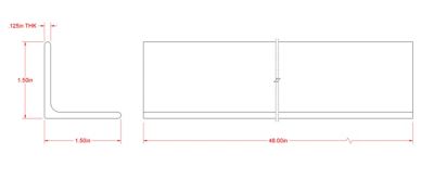Image showing  SteelWorks 1/8 in. x 1-1/2 in. x 4 ft. Weldable Hot-Rolled Steel Angle
