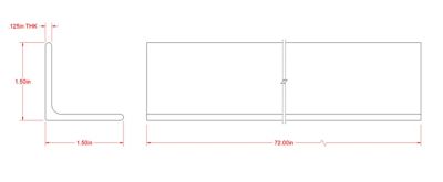 Image showing  SteelWorks 1/8 in. x 1-1/2 in. x 6 ft. Weldable Hot-Rolled Steel Angle