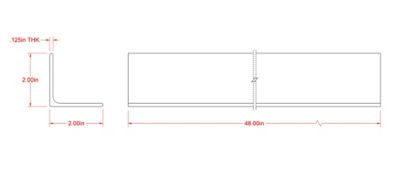 Image showing  SteelWorks 1/8 in. x 2 in. x 4 ft. Weldable Hot-Rolled Steel Angle