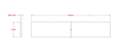 Image showing  SteelWorks 3/16 in. x 2 in. x 4 ft. Weldable Steel Flat