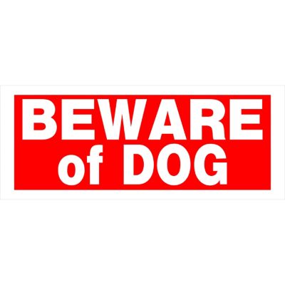 Hillman Rectangular Beware of Dog Sign, 6 in. x 15 in., 6-Pack
