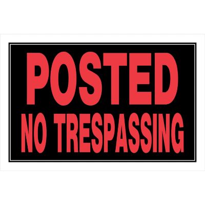 Hillman Posted No Trespassing Sign, 8 in. x 12 in.
