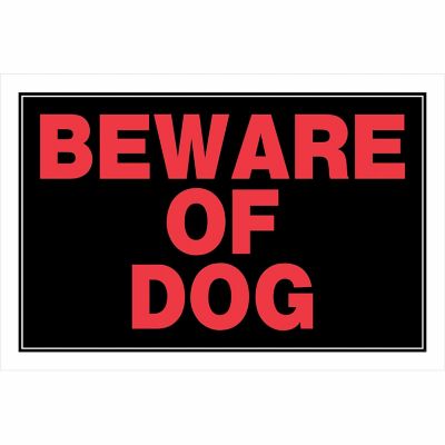 Hillman Beware of Dog Sign, 8 in. x 12 in.