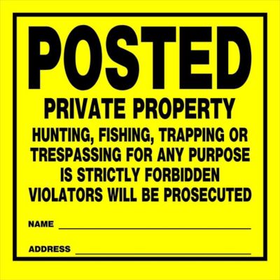 Hillman Posted Private Property Sign (11in. x 11in.), 840167