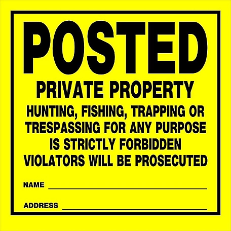 Hillman Posted Private Property Sign (11in. x 11in.), 840167