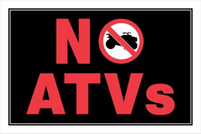 Hillman No ATVs Sign, 8 in. x 12 in.