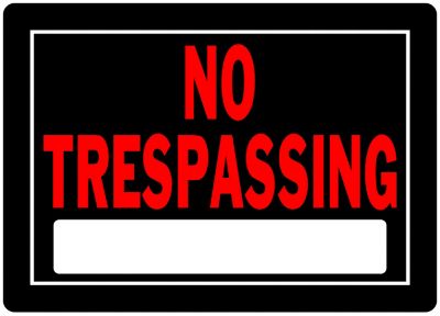 Hillman No Trespassing Sign Black and Red (10in. x 14in.)