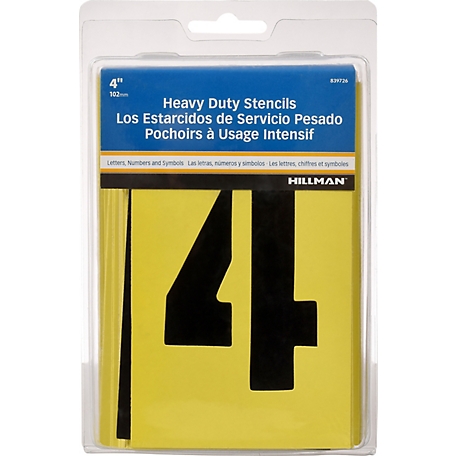Individual Number and Letter Stencils Number 4 8 Letters 1/Each - FMS1084  - Jendco Safety Supply