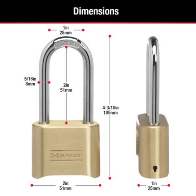 Image showing 5 th Master Lock 2-1/4 in. Shackle Set-Your-Own-Combination Padlock