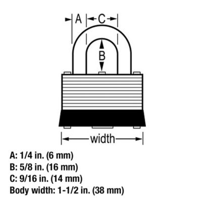 Image showing 6 th Master Lock 1/4 in. Shackle Warded Padlock