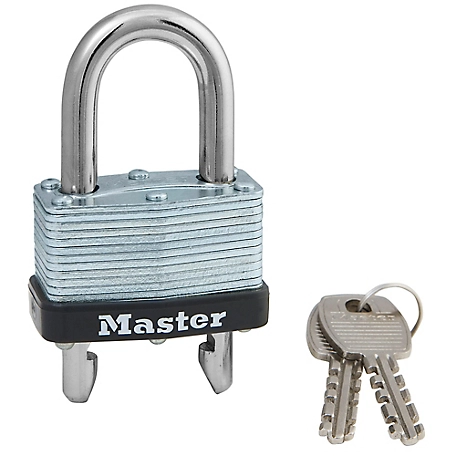 Master Lock 9/32 in. Diameter Shackle Warded Padlock, Adjustable Shackle