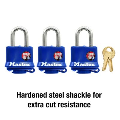 Image showing  1-1/16 in. Shackle Covered Laminated Steel Pin Tumbler Padlock