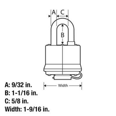 Image showing  1-1/16 in. Shackle Covered Laminated Steel Pin Tumbler Padlock